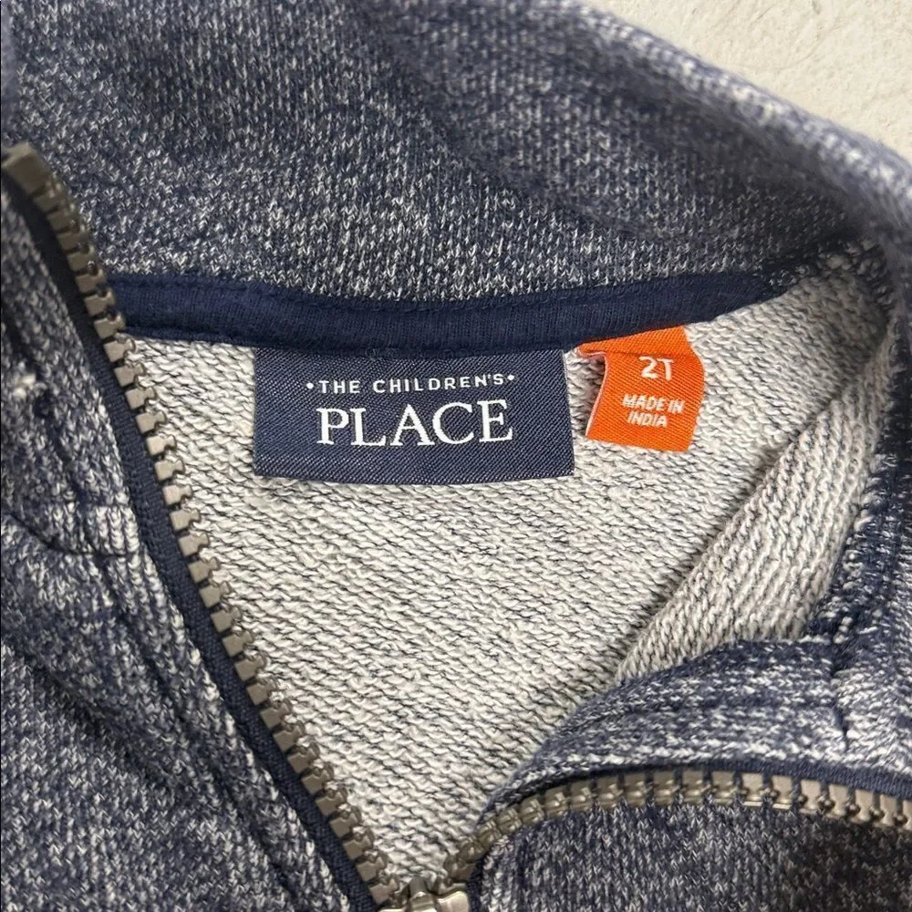 The Children's Place Blue Zip-Up Sweater LIKE NEW - Size 2T Long Sleeve Half Zip